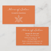 Einfaches und schicke Salon in Celosia Orange Flor Visitenkarte (Vorne/Hinten)