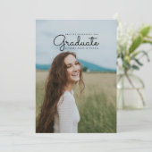 Einfaches und schlankes Graduate Party laden ein Einladung (Stehend Vorderseite)