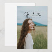 Einfaches und schlankes Graduate Party laden ein Einladung (Vorne/Hinten)