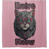 Einfaches und stilvolles Design der Gray Cat Art Duschvorhang (Vorderseite)