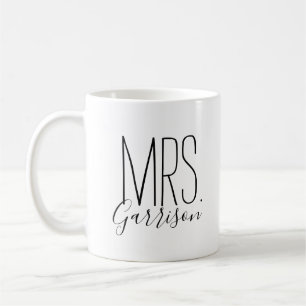 Einfaches und süßes personalisiertes Frau Monogram Kaffeetasse