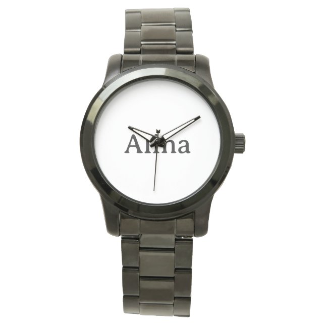 Einfaches Unisex-Übergrößen-Schwarzarmband Armbanduhr (Vorderseite)