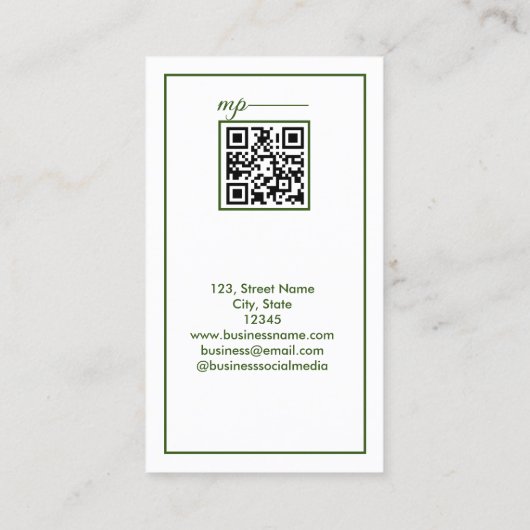 einfaches Unternehmen hinzufügen Sie Ihren Namen T Visitenkarte (Rückseite)