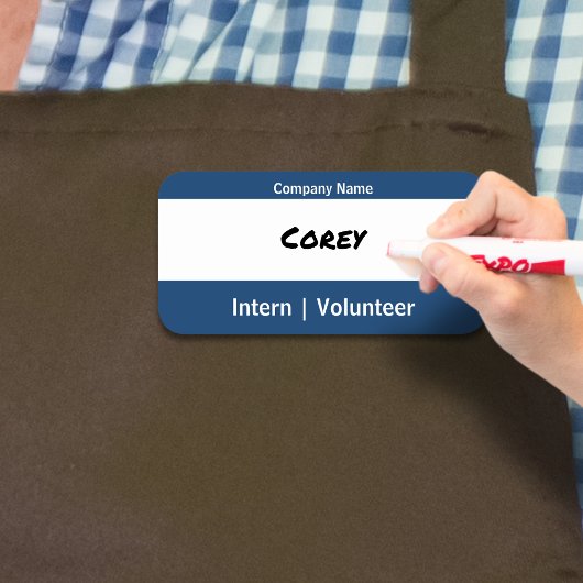 Einfaches Unternehmen - Vorübergehende Rolle Blue  Namensschild