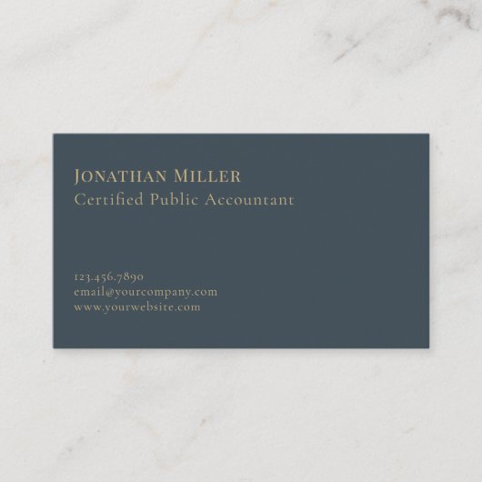 Einfaches Upscale Gold Compass Logo Visitenkarte (Vorderseite)