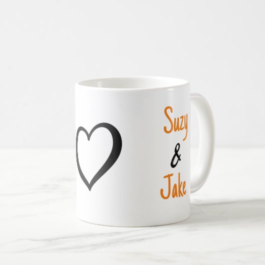 Einfaches Valentinenherz Kaffeetasse (VorderseiteRechts)