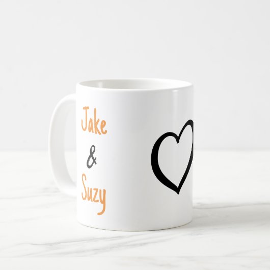 Einfaches Valentinenherz Kaffeetasse (Vorderseite Links)