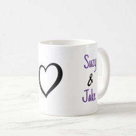 Einfaches Valentinenherz Kaffeetasse