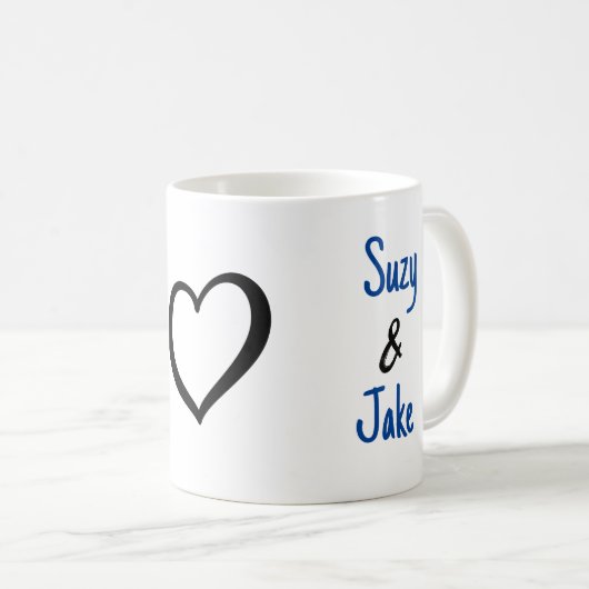Einfaches Valentinenherz Kaffeetasse (VorderseiteRechts)