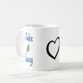 Einfaches Valentinenherz Kaffeetasse (Vorderseite Links)