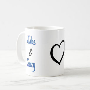 Einfaches Valentinenherz Kaffeetasse