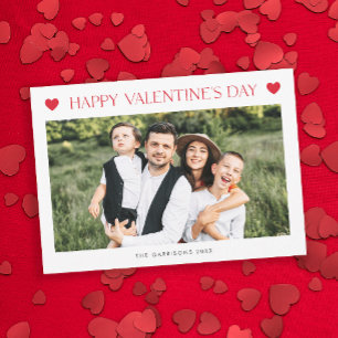 Einfaches Valentinstag-Design mit 2 Fotos Feiertagskarte