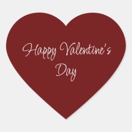 Einfaches Valentinstag Elegantes Skript Rot Herz-Aufkleber