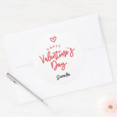 Einfaches Valentinstagsgeschenk Runder Aufkleber (Umschlag)