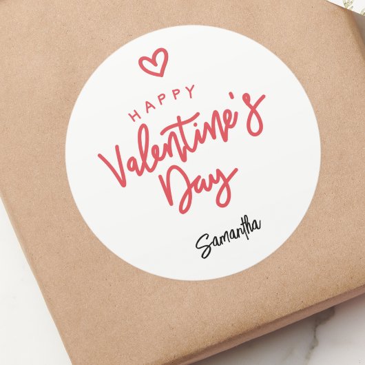 Einfaches Valentinstagsgeschenk Runder Aufkleber