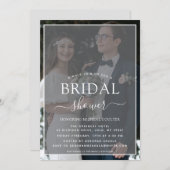 Einfaches Vellum-Effekt-Foto für Schwarz-Weiß-Imit Einladung (Vorne/Hinten)