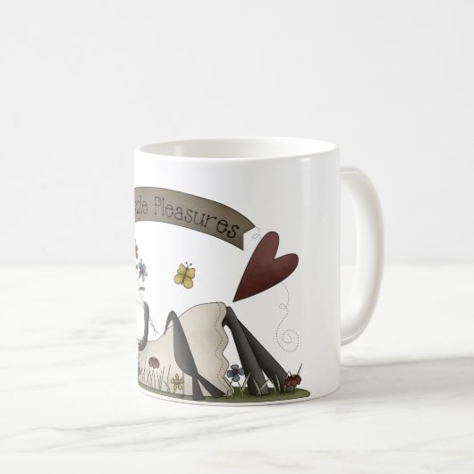 Einfaches Vergnügen primitive Landschaf Kaffeetasse (VorderseiteRechts)