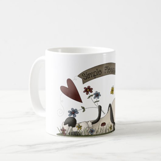 Einfaches Vergnügen primitive Landschaf Kaffeetasse (Vorderseite Links)