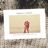 Einfaches Verheiratetes und fröhliches Foto Feiertagskarte