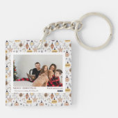 Einfaches Verheiratetes und fröhliches Weihnachtsf Schlüsselanhänger (Rückseite)