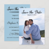 Einfaches vertikales Foto Elegantes Script-3x5 Ret Save The Date (Vorne/Hinten)