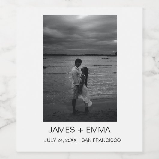 Einfaches Verwoben von Text und Foto Weinetikett (Einzelnes Label)