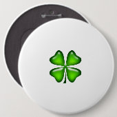Einfaches Vierblättriges Kleeblatt Irish St. Patri Button (Vorne & Hinten)