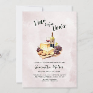 Einfaches Vino vor Vows Red Wine Brautparty Einladung
