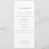 Einfaches Vintag Bow Classic Black Wedding Program Programm (Rückseite)