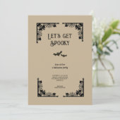 Einfaches Vintag-Spooky-Kostüm-Halloween-Party Einladung (Stehend Vorderseite)