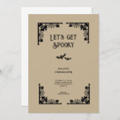 Einfaches Vintag-Spooky-Kostüm-Halloween-Party Einladung (Vorne/Hinten)