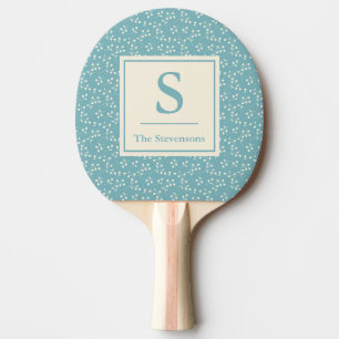 Einfaches Vintage-Blumenmuster mit Monogramm-Namen Tischtennis Schläger