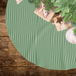 Einfaches Vintage-Oliv-Salbei-Grün-Verlaufsstreife Polyester Weihnachtsbaumdecke