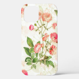 Einfaches Vintage viktorianisches rosa Blumendesig iPhone 12 Pro Hülle