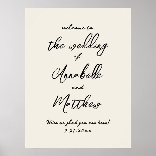 Einfaches Vintage Whimsical Willkommensschild für Poster (Vorne)