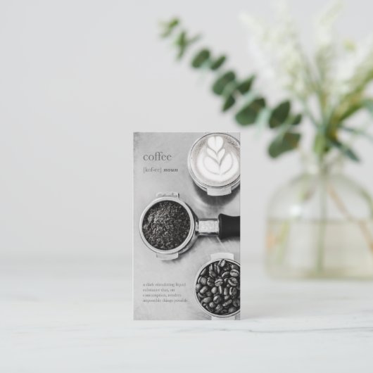 Einfaches Vintages Barista-Bohnen-Kaffeeprogramm Treuekarte (Stehend Vorderseite)