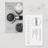 Einfaches Vintages Barista-Bohnen-Kaffeeprogramm Treuekarte (Vorne/Hinten)
