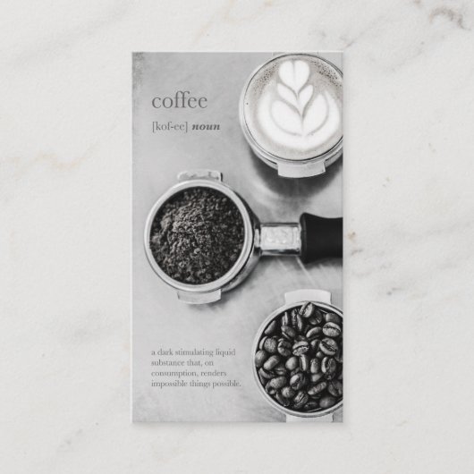 Einfaches Vintages Barista-Bohnen-Kaffeeprogramm Treuekarte (Vorderseite)