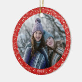 Einfaches Vintages botanisches Foto Keramik Ornament (Links)