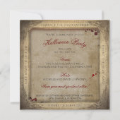 Einfaches, Vintages Dracula Halloween Einladung (Rückseite)