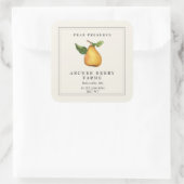 Einfaches Vintages Peak-Preserve-Jam-Label Quadratischer Aufkleber (Tasche)