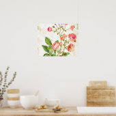 Einfaches, Vintages Viktorianisch rosa Blumendesig Poster (Küche)