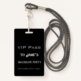 Einfaches VIP-Pass für Black Bachelor Party Ausweis