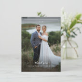 Einfaches vollblütiges Hochzeitsportrait-Foto Dankeskarte