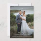 Einfaches vollblütiges Hochzeitsportrait-Foto Dankeskarte