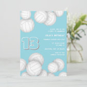 einfaches Volleyball Geburtstag oder Party JEDE FA Einladung (Stehend Vorderseite)