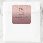 Einfaches, von Hand gefertigtes Honig-Kerze-Label Quadratischer Aufkleber (Tasche)