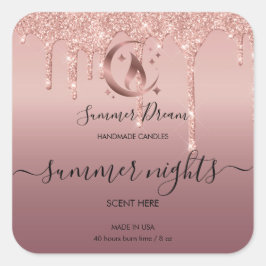 Einfaches, von Hand gefertigtes Honig-Kerze-Label Quadratischer Aufkleber