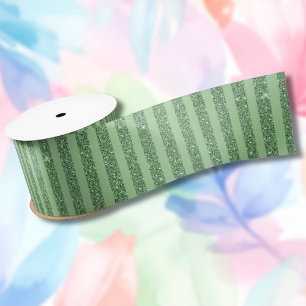 Einfaches Waldgrün-Glitter-Style-Vertikalstreifen- Satinband