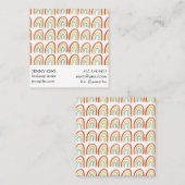 Einfaches Wasserfarben-Rainbows-Muster Cool Quadratische Visitenkarte (Vorne/Hinten)